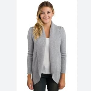 Jennie Liu 100% Pure Cashmere Celine CableKnit Open Cardigan Sweater XS